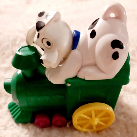 2000 102 Dalmatians Toy Dog on Green Train Vintage McDonald's Disney Collectible - Picture 7 of 15